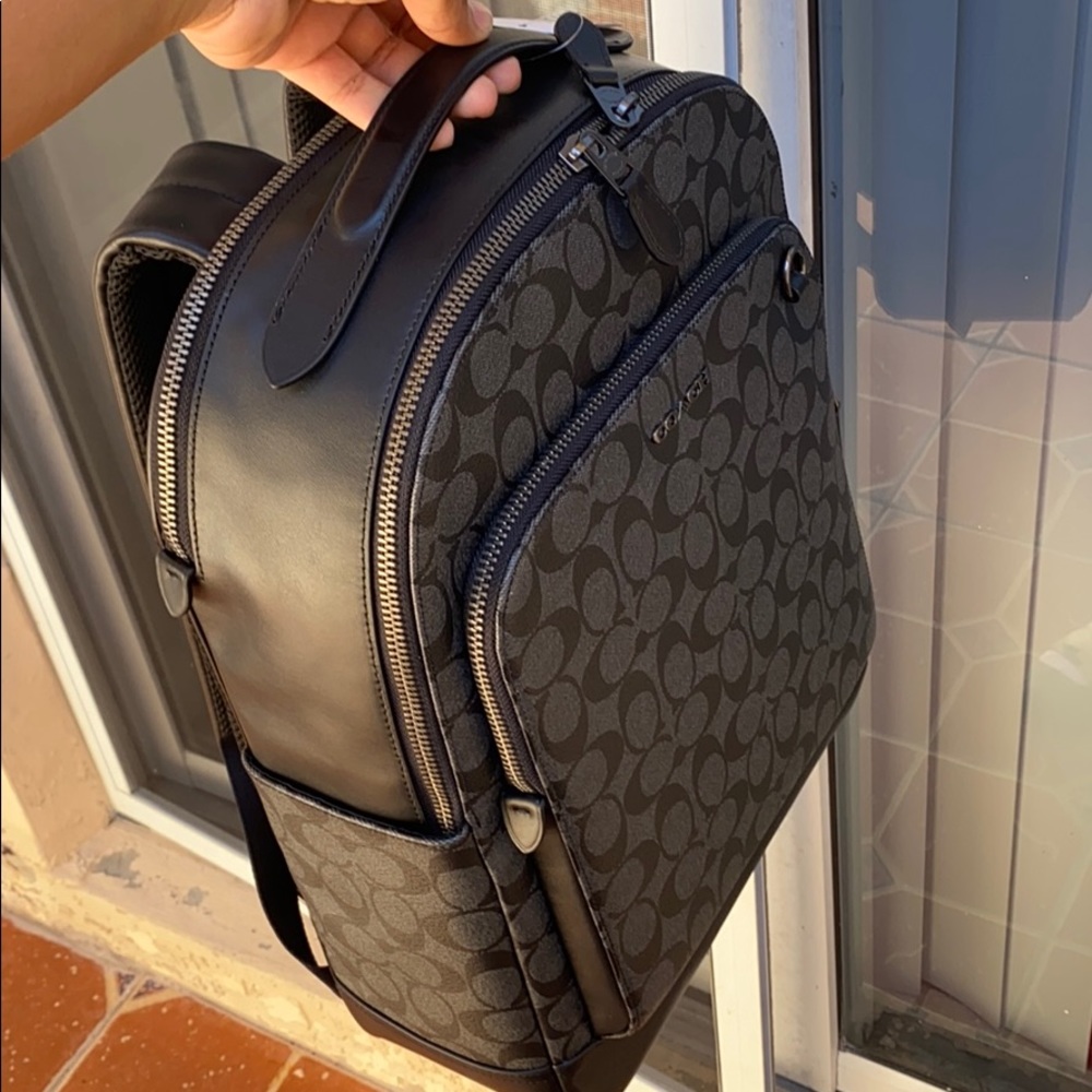Coach Leather Bookbag Black/Negro - Picture 6 of 7